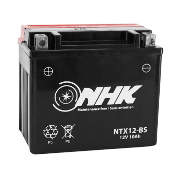 BATTERY 12V 10 Ah NTX12-BS NHK MF MAINTENANCE FREE-SUPPLIED WITH ACID PACK (Lg151xWd87xH131) (PREMIUM QUALITY - EQUALS YTX12-BS) 3700948076286