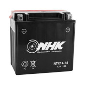 BATTERIE 12V 12 Ah NTX14-BS NHK MF SANS ENTRETIEN LIVREE AVEC PACK ACIDE (Lg151xL87xH147mm) (QUALITE PREMIUM - EQUIVALENT YTX14-BS)