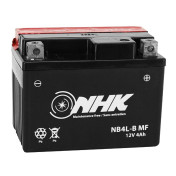 BATTERIE 12V 4 Ah NB4L-B NHK MF SANS ENTRETIEN LIVREE AVEC PACK ACIDE (Lg120xL70xH92mm) (QUALITE PREMIUM - EQUIVALENT YB4L-B)