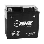 BATTERIE 12V 4 Ah NTX5L NHK FA SANS ENTRETIEN PRETE A L'EMPLOI (Lg115xL72xH107mm) (ACTIVEE EN USINE - QUALITE PREMIUM - EQUIVALENT YTX5L-BS)