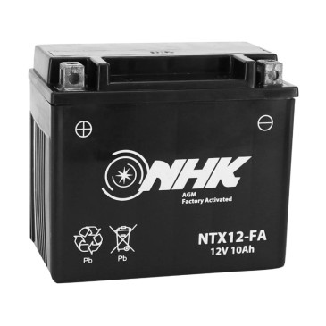 BATTERY 12V 10 Ah NTX12 FA NHK MF FACTORY ACTIVATED MAINTENANCE FREE "READY TO USE" (Lg151xWd87xH131) (FACTORY ACTIVATED - PREMIUM QUALITY - EQUALS YTX12-BS) 3700948209660