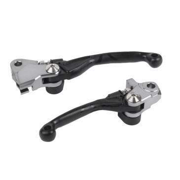 LEVIER DE FREIN/EMBRAYAGE MOTO OFF ROAD RETRACTABLE/PIVOT INCASSABLE HONDA 450 CRF R 2021>, 450 CRF RX 2021> NOIR (PAIRE) -POLISPORT- 5604415130168