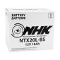 BATTERIE 12V 18 Ah NTX20L-BS NHK MF SANS ENTRETIEN LIVREE AVEC PACK ACIDE (Lg175xL87xH156mm) (QUALITE PREMIUM - EQUIVALENT YTX20L-BS)