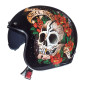 CASQUE JET MT LE MANS 2 SV SKULL & ROSES A1 NOIR BRILLANT XS (ECE 22.06)