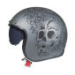 CASQUE JET MT LE MANS 2 SV SKULL & ROSES A2 ARGENT MAT S (ECE 22.06)