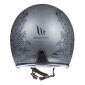 CASQUE JET MT LE MANS 2 SV SKULL & ROSES A2 ARGENT MAT S (ECE 22.06)