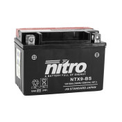 BATTERY 12V 8 Ah NTX9-BS NITRO MF MAINTENANCE FREE-SUPPLIED WITH ACID PACK (Lg150xWd87xH105) (EQUALS YTX9-BS)