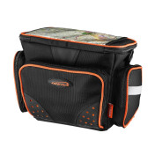 SACOCHE DE CINTRE/GUIDON VELO IBERA BAG NOIR LISERET ORANGE FIXATION CLIP (32x22x23Cm - 7L) - AVEC PORTE CARTE 4714102193510