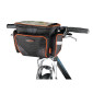 SACOCHE DE CINTRE/GUIDON VELO IBERA BAG NOIR LISERET ORANGE FIXATION CLIP (32x22x23Cm - 7L) - AVEC PORTE CARTE 4714102193510