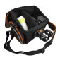 SACOCHE DE CINTRE/GUIDON VELO IBERA BAG NOIR LISERET ORANGE FIXATION CLIP (32x22x23Cm - 7L) - AVEC PORTE CARTE 4714102193510