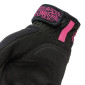 GLOVES " Summer" TUCANO MIKY LADY BLACK/FUCHSIA GRAPHIC -Euro 6,5 (XS) (APPROVED EN 13594:2015-CE) (SCREEN TOUCH FUNCTION)