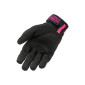 GLOVES " Summer" TUCANO MIKY LADY BLACK/FUCHSIA GRAPHIC -Euro 7 (S) (APPROVED EN 13594:2015-CE) (SCREEN TOUCH FUNCTION)
