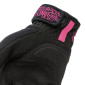 GLOVES " Summer" TUCANO MIKY LADY BLACK/FUCHSIA GRAPHIC -Euro 7 (S) (APPROVED EN 13594:2015-CE) (SCREEN TOUCH FUNCTION)