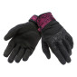 GLOVES " Summer" TUCANO MIKY LADY BLACK/FUCHSIA GRAPHIC -Euro 8 (M) (APPROVED EN 13594:2015-CE) (SCREEN TOUCH FUNCTION)