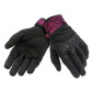 GLOVES " Summer" TUCANO MIKY LADY BLACK/FUCHSIA GRAPHIC -Euro 8,5 (L) (APPROVED EN 13594:2015-CE) (SCREEN TOUCH FUNCTION)