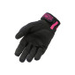 GLOVES " Summer" TUCANO MIKY LADY BLACK/FUCHSIA GRAPHIC -Euro 8,5 (L) (APPROVED EN 13594:2015-CE) (SCREEN TOUCH FUNCTION)