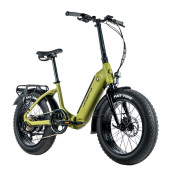 VELO ELECTRIQUE/VAE PLIANT FAT BIKE 20 LEADER FOX CODY MIXTE VERT KAKI MAT 7V MOTEUR ROUE AR BAFANG 36V 80Nm BATTERIE 16Ah 8592826036537