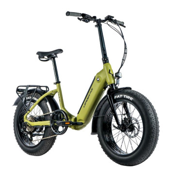 VELO ELECTRIQUE/VAE PLIANT FAT BIKE 20 LEADER FOX CODY MIXTE VERT KAKI MAT 7V MOTEUR ROUE AR BAFANG 36V 80Nm BATTERIE 16Ah 8592826036537
