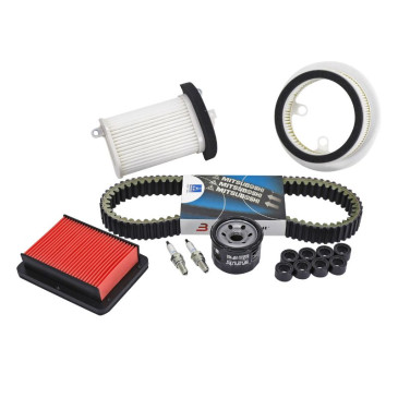 KIT ENTRETIEN MAXISCOOTER ADAPTABLE YAMAHA 500 TMAX 2008>2011 (PACK 8 PIECES) -SELECTION P2R-