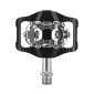 PEDALE GRAVEL / VTT PLATE NEWTON AUTOMATIQUE OU STANDARD ALU CNC NOIR 102 x 73 mm ROULEMENT DU (COMPATIBLE SHIMANO SPD) (PAIRE) 3700948268391