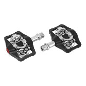PEDALE GRAVEL / VTT PLATE NEWTON AUTOMATIQUE OU STANDARD ALU CNC NOIR 102 x 73 mm ROULEMENT DU (COMPATIBLE SHIMANO SPD) (PAIRE) 3700948268391