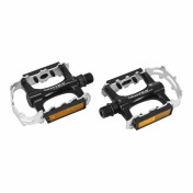 PEDALE VTT ALU NEWTON NOIR CAGE ALU ARGENT 9/16" ROULEMENT DU (PAIRE) 3700948285381