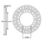 DISQUE DE FREIN ADAPTABLE YAMAHA 500 TMAX 2001>2011 AR, YAMAHA 1100 BT BULLDOG 2002>2006 AR, 750 FZ GENESIS 1987>2002 AR (EXT 267mm - INT 132mm - 6 TROUS) (DF5079A) -NEWFREN- 8025832303725