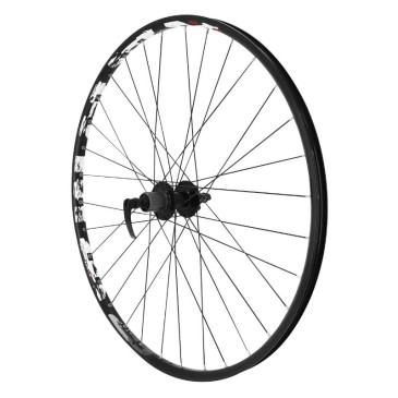 ROUE VTT DISQUE BLOCAGE 29" KARMA ARRIERE NOIR DOUBLE PAROI AVEC OEILLET MOYEU DISQUE 6 TROUS CASSETTE TYPE SHIMANO 11/10/9/8V 32 RAYONS JANTE 21C