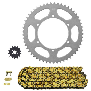KIT CHAINE ADAPTABLE DERBI 50 GPR NUDE 2004>2005 420 14x53 (DIAM COURONNE 108/123/6.5) -AFAM- 3700948276525