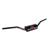 GUIDON 50 A BOITE KRM PRO RIDE OVERSIZE DIAM 28,6mm ALU NOIR/ROSE AVEC MOUSSE 3760382281080