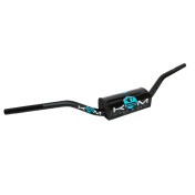 GUIDON 50 A BOITE KRM PRO RIDE OVERSIZE DIAM 28,6mm ALU NOIR/BLEU TURQUOISE AVEC MOUSSE 3760382283572