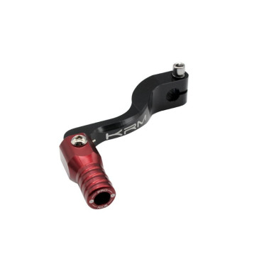 SELECTEUR DE VITESSE KRM PRO RIDE MINARELLI 50 AM6/BETA 50 RR/RIEJU 50 MRT/SHERCO 50 SM-R, SE-R ALU CNC NOIR/ROUGE (PLIABLE) 3760382281417