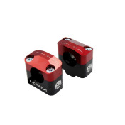 PONTET/SURPONTET 50 A BOITE KRM PRO RIDE POUR GUIDON DIAM 28,6 mm ALU CNC NOIR/ROUGE 3760382281578