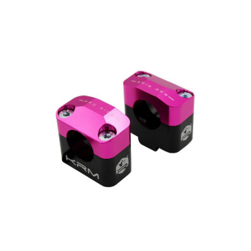 PONTET/SURPONTET 50 A BOITE KRM PRO RIDE POUR GUIDON DIAM 28,6 mm ALU CNC NOIR/ROSE