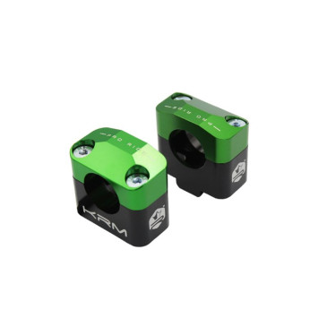 PONTET/SURPONTET 50 A BOITE KRM PRO RIDE POUR GUIDON DIAM 28,6 mm ALU CNC NOIR/VERT 3760382281530