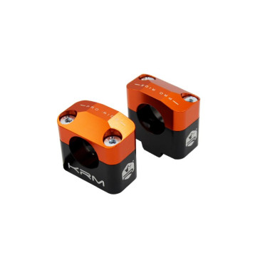 PONTET/SURPONTET 50 A BOITE KRM PRO RIDE POUR GUIDON DIAM 28,6 mm ALU CNC NOIR/ORANGE