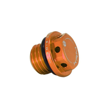 BOUCHON D'HUILE 50 A BOITE KRM PRO RIDE POUR MINARELLI 50 AM6/BETA 50 RR/RIEJU 50 MRT/SHERCO 50 SM-R, SE-R ALU CNC ORANGE 3760382282292