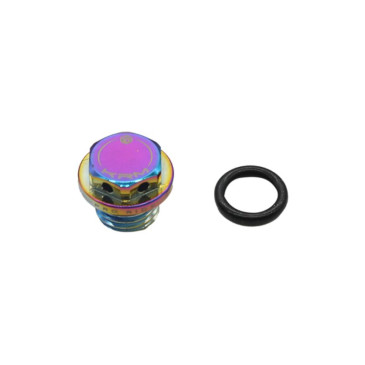 BOUCHON D'HUILE 50 A BOITE KRM PRO RIDE POUR MINARELLI 50 AM6/BETA 50 RR/RIEJU 50 MRT/SHERCO 50 SM-R, SE-R ALU CNC NEO-CHROME 3760382284142