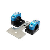 PONTET/SURPONTET RIGIDIFICATEUR 50 A BOITE KRM PRO RIDE POUR GUIDON DIAM 28,6 mm ALU CNC NOIR/BLEU (AVEC SUPPORT DE COMPTEUR) (PAIRE) 3760382281172