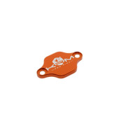 OBTURATEUR POMPE A HUILE 50 A BOITE KRM PRO RIDE POUR MINARELLI 50 AM6/DERBI 50 SENDA, GPR ALU CNC ORANGE (MODELE REVERSIBLE) 3760382282148