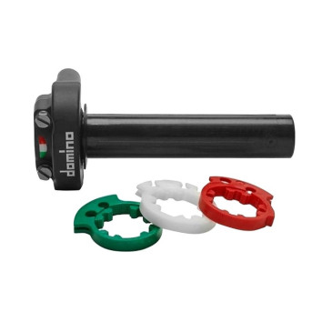 POIGNEE DE GAZ MOTO ON ROAD DOMINO COMPETITION XM2 TIRAGE RAPIDE ALU NOIR (DOUBLE CABLES) 8033900036222