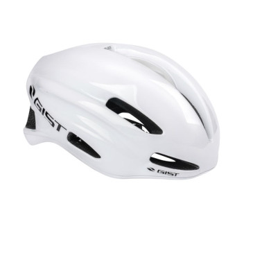 CASQUE VELO ADULTE GIST ROUTE VELOCE BLANC TAILLE 52-56 REGLAGE MOLETTE FERMETURE BOUCLE FIDLOCK MAGNETIQUE (EPS/PC)