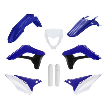 CARROSSERIE/CARENAGE MOTO ENDURO SHERCO 125-250-300 SE FACTORY 2024>, 250-300-450-500 SEF FACTORY 2024> BLEU/BLANC/NOIR (KIT PLASTIQUES 9 PIECES) -POLISPORT-