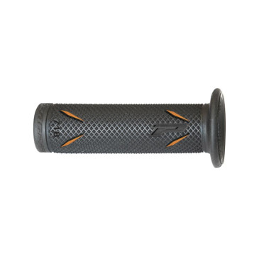 REVETEMENT POIGNEE PROGRIP MOTO ON ROAD 718 DOUBLE DENSITE NOIR/ORANGE OPEN END 122mm (PAIRE) 0801766034274