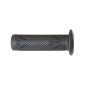 REVETEMENT POIGNEE PROGRIP MOTO ON ROAD 718 DOUBLE DENSITE NOIR/BLEU OPEN END 122mm (PAIRE) 0801766034281