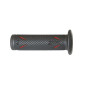 REVETEMENT POIGNEE PROGRIP MOTO ON ROAD 718 DOUBLE DENSITE ROUGE/NOIR OPEN END 122mm (PAIRE) 0801766034342
