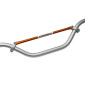 GUIDON MOTO CROSS VINTAGE TOMMASELLI ALU DIAM 22mm L873mm H152mm ARGENT AVEC BARRE DE RENFORT ORANGE 8033900015081