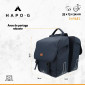 SACOCHE ARRIERE VELO DOUBLE HAPO.G 2x13,5L BLEU (35x34x13cm) - FIXATION SANGLES REGLABLES ET VELCROS SUR PORTE BAGAGE 3104889922716