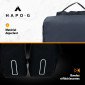 SACOCHE ARRIERE VELO DOUBLE HAPO.G 2x13,5L BLEU (35x34x13cm) - FIXATION SANGLES REGLABLES ET VELCROS SUR PORTE BAGAGE 3104889922716