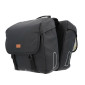 SACOCHE ARRIERE VELO DOUBLE HAPO.G 2x13,5L NOIR (35x34x13cm) - FIXATION SANGLES REGLABLES ET VELCROS SUR PORTE BAGAGE